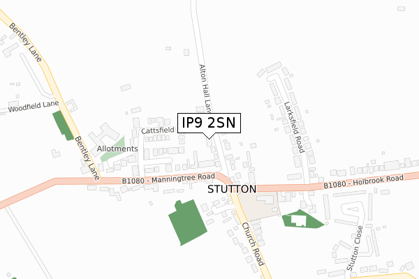 IP9 2SN map - large scale - OS Open Zoomstack (Ordnance Survey)