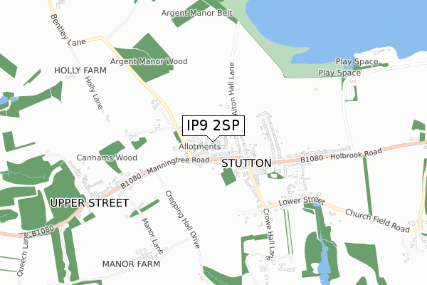 IP9 2SP map - small scale - OS Open Zoomstack (Ordnance Survey)