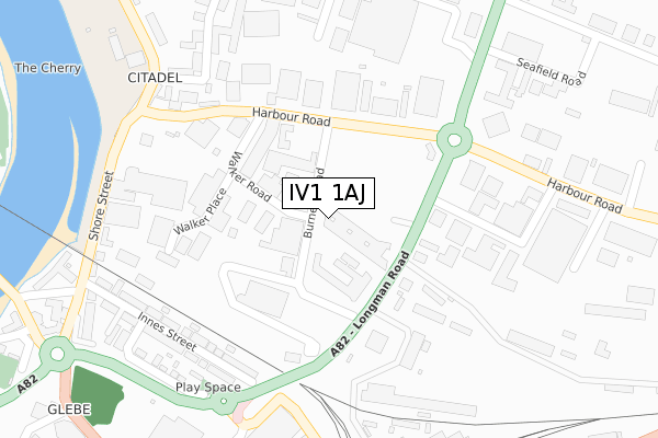 IV1 1AJ map - large scale - OS Open Zoomstack (Ordnance Survey) IV1 1AJ map - large scale - OS Open Zoomstack (Ordnance Survey)
