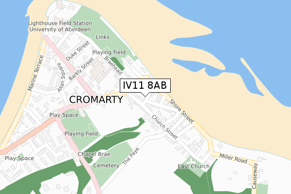 IV11 8AB map - large scale - OS Open Zoomstack (Ordnance Survey)