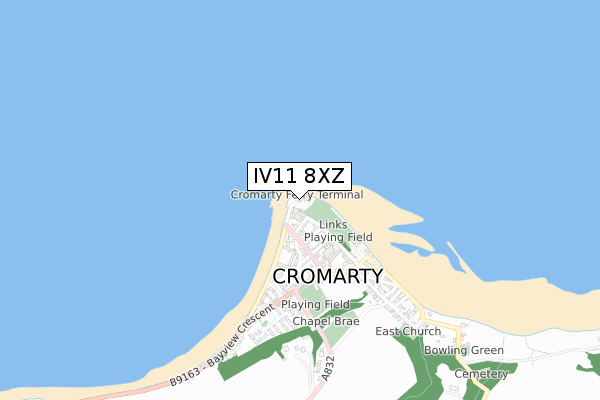 IV11 8XZ map - small scale - OS Open Zoomstack (Ordnance Survey)