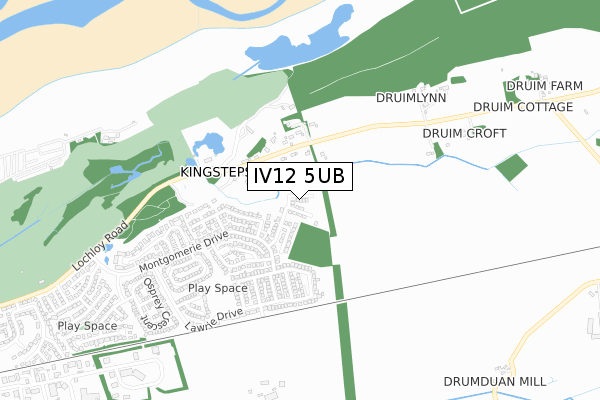 IV12 5UB map - small scale - OS Open Zoomstack (Ordnance Survey)