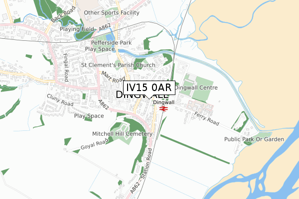 IV15 0AR map - small scale - OS Open Zoomstack (Ordnance Survey)