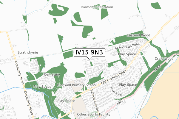 IV15 9NB map - small scale - OS Open Zoomstack (Ordnance Survey)