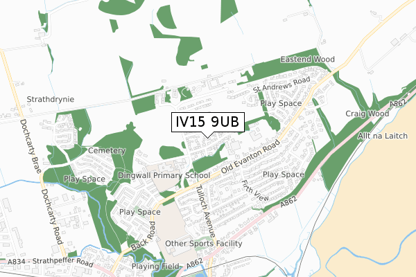 IV15 9UB map - small scale - OS Open Zoomstack (Ordnance Survey)