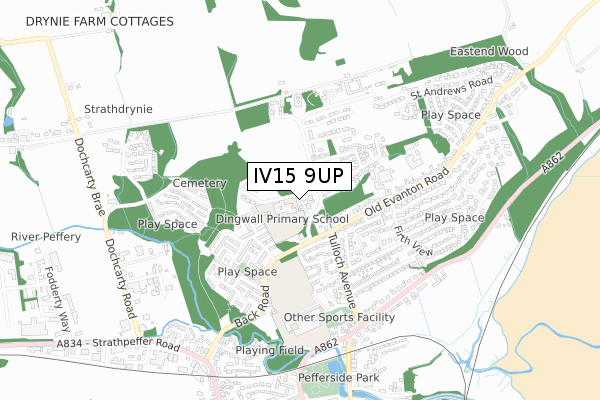 IV15 9UP map - small scale - OS Open Zoomstack (Ordnance Survey)