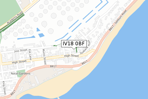 IV18 0BF map - large scale - OS Open Zoomstack (Ordnance Survey)