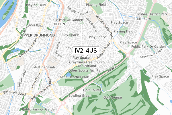 IV2 4US map - small scale - OS Open Zoomstack (Ordnance Survey)