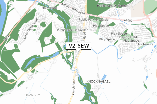 IV2 6EW map - small scale - OS Open Zoomstack (Ordnance Survey)