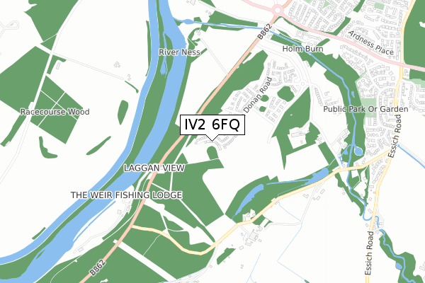 IV2 6FQ map - small scale - OS Open Zoomstack (Ordnance Survey) IV2 6FQ map - small scale - OS Open Zoomstack (Ordnance Survey)