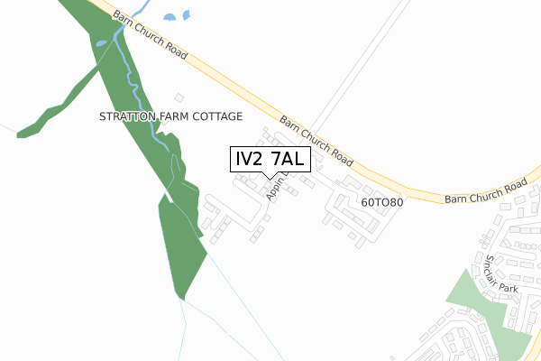 IV2 7AL map - large scale - OS Open Zoomstack (Ordnance Survey)