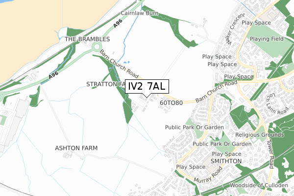 IV2 7AL map - small scale - OS Open Zoomstack (Ordnance Survey)