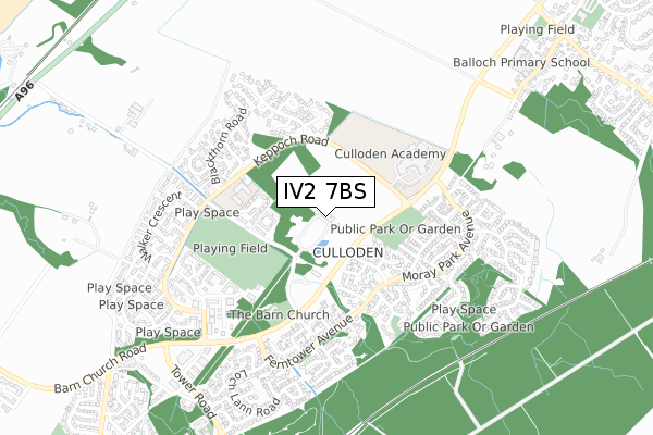 IV2 7BS map - small scale - OS Open Zoomstack (Ordnance Survey) IV2 7BS map - small scale - OS Open Zoomstack (Ordnance Survey)