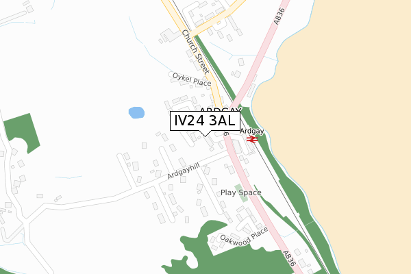IV24 3AL map - large scale - OS Open Zoomstack (Ordnance Survey)