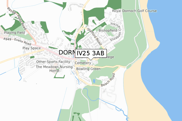 IV25 3AB map - small scale - OS Open Zoomstack (Ordnance Survey)