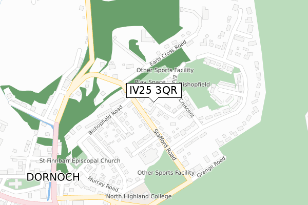 IV25 3QR map - large scale - OS Open Zoomstack (Ordnance Survey)