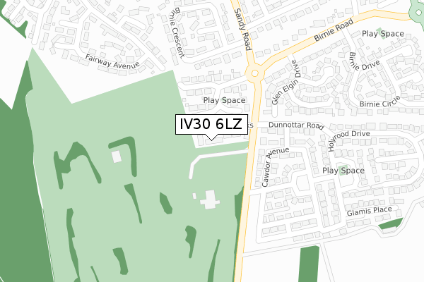 IV30 6LZ map - large scale - OS Open Zoomstack (Ordnance Survey)