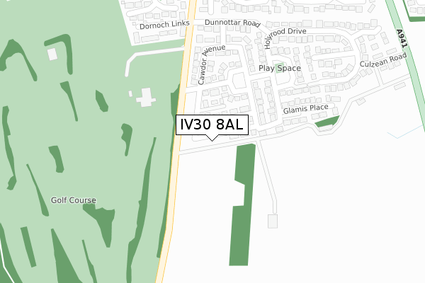 IV30 8AL map - large scale - OS Open Zoomstack (Ordnance Survey)