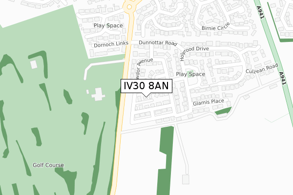 IV30 8AN map - large scale - OS Open Zoomstack (Ordnance Survey)