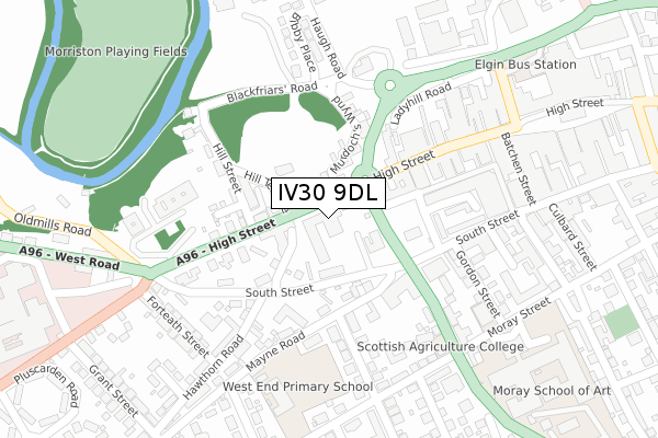 IV30 9DL map - large scale - OS Open Zoomstack (Ordnance Survey)