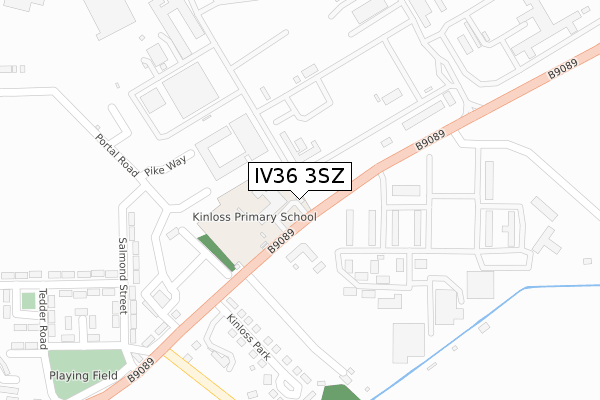 IV36 3SZ map - large scale - OS Open Zoomstack (Ordnance Survey)