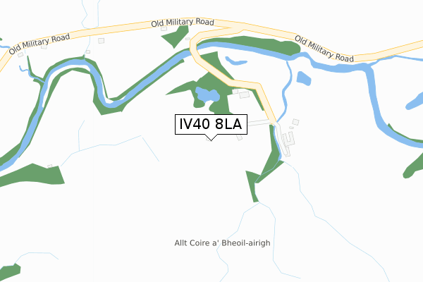 IV40 8LA map - large scale - OS Open Zoomstack (Ordnance Survey)