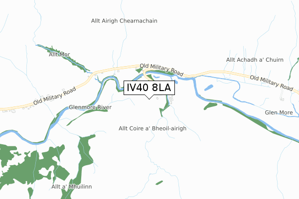 IV40 8LA map - small scale - OS Open Zoomstack (Ordnance Survey)