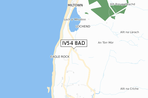 IV54 8AD map - small scale - OS Open Zoomstack (Ordnance Survey)