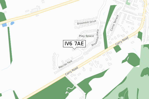 IV6 7AE map - large scale - OS Open Zoomstack (Ordnance Survey)