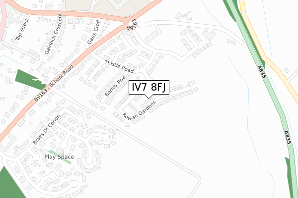 IV7 8FJ map - large scale - OS Open Zoomstack (Ordnance Survey)