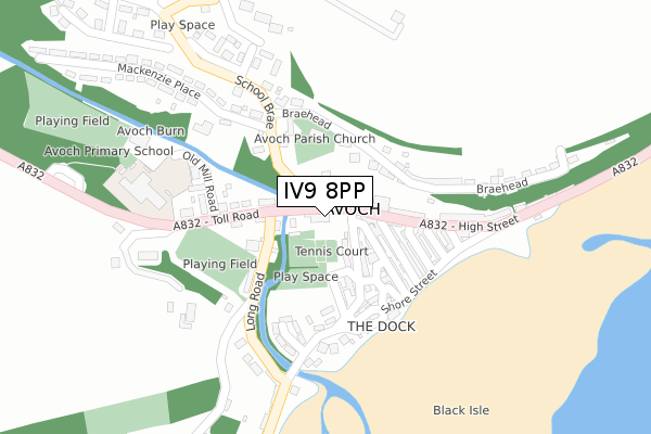 IV9 8PP map - large scale - OS Open Zoomstack (Ordnance Survey)