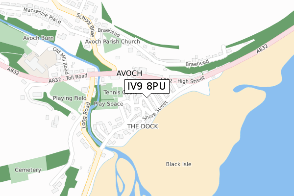 IV9 8PU map - large scale - OS Open Zoomstack (Ordnance Survey)