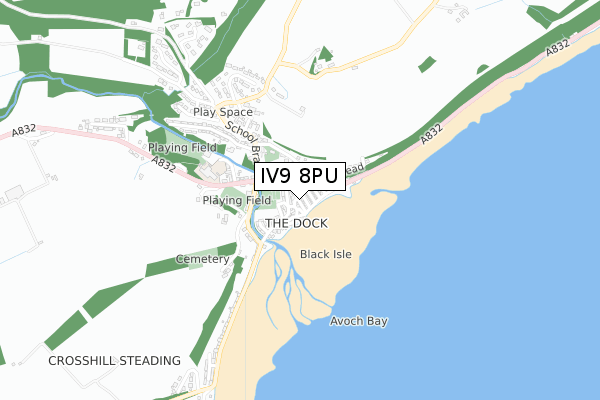 IV9 8PU map - small scale - OS Open Zoomstack (Ordnance Survey)