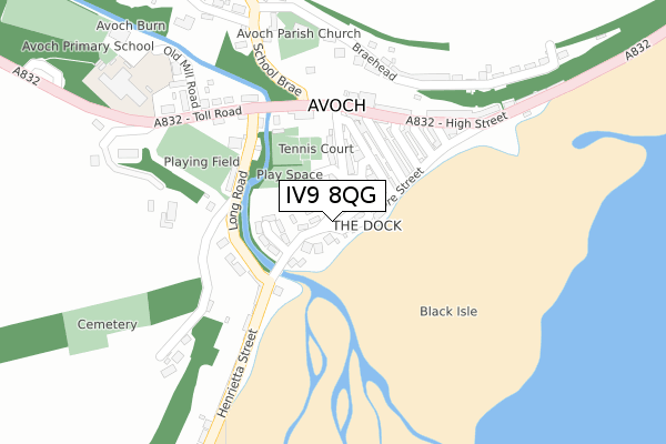 IV9 8QG map - large scale - OS Open Zoomstack (Ordnance Survey)