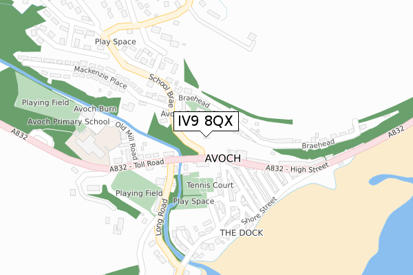 IV9 8QX map - large scale - OS Open Zoomstack (Ordnance Survey) IV9 8QX map - large scale - OS Open Zoomstack (Ordnance Survey)