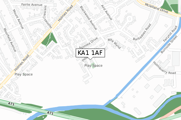 KA1 1AF map - large scale - OS Open Zoomstack (Ordnance Survey)
