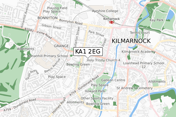 KA1 2EG map - small scale - OS Open Zoomstack (Ordnance Survey) KA1 2EG map - small scale - OS Open Zoomstack (Ordnance Survey)