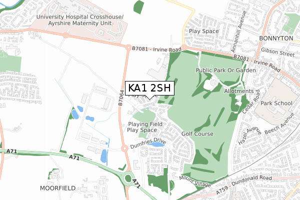 KA1 2SH map - small scale - OS Open Zoomstack (Ordnance Survey)