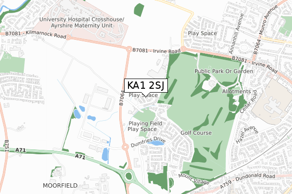 KA1 2SJ map - small scale - OS Open Zoomstack (Ordnance Survey) KA1 2SJ map - small scale - OS Open Zoomstack (Ordnance Survey)
