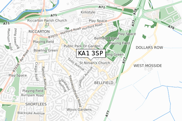 KA1 3SP map - small scale - OS Open Zoomstack (Ordnance Survey)