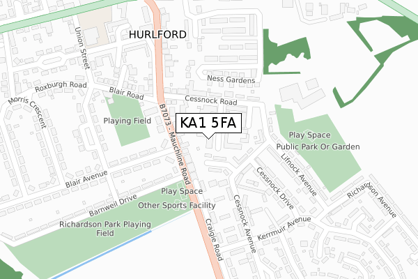 KA1 5FA map - large scale - OS Open Zoomstack (Ordnance Survey)