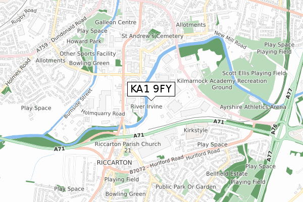 KA1 9FY map - small scale - OS Open Zoomstack (Ordnance Survey) KA1 9FY map - small scale - OS Open Zoomstack (Ordnance Survey)