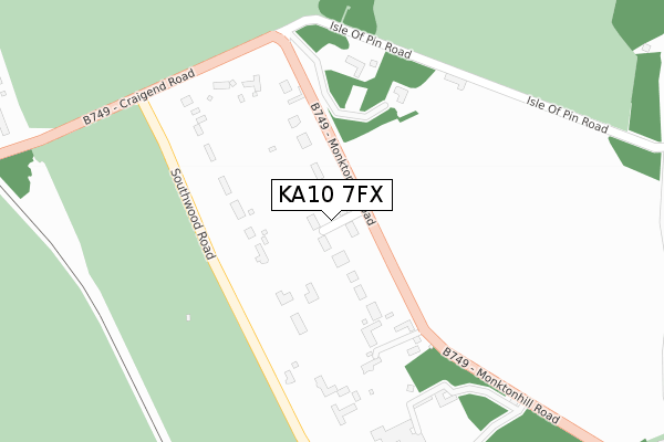 KA10 7FX map - large scale - OS Open Zoomstack (Ordnance Survey)
