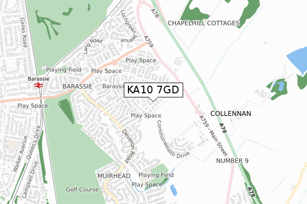 KA10 7GD map - small scale - OS Open Zoomstack (Ordnance Survey) KA10 7GD map - small scale - OS Open Zoomstack (Ordnance Survey)