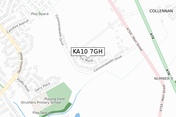 KA10 7GH map - large scale - OS Open Zoomstack (Ordnance Survey)