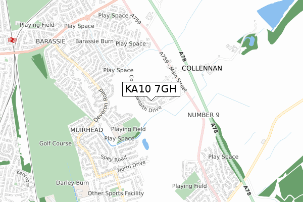 KA10 7GH map - small scale - OS Open Zoomstack (Ordnance Survey)