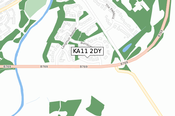KA11 2DY map - large scale - OS Open Zoomstack (Ordnance Survey)