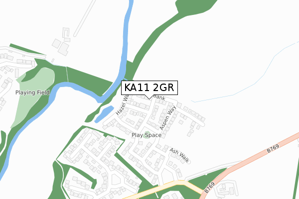 KA11 2GR map - large scale - OS Open Zoomstack (Ordnance Survey)