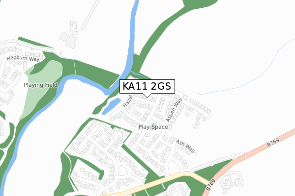 KA11 2GS map - large scale - OS Open Zoomstack (Ordnance Survey)