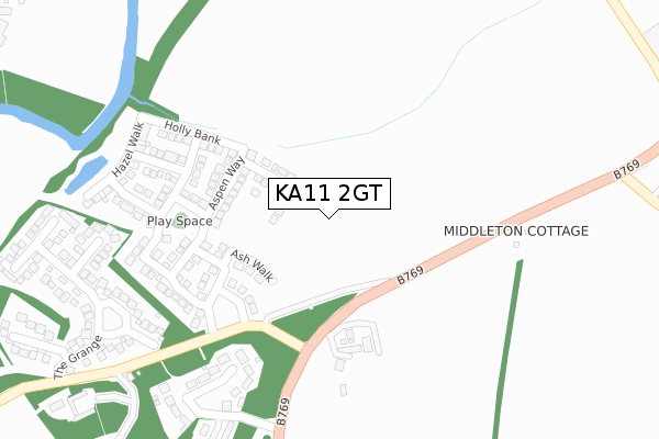 KA11 2GT map - large scale - OS Open Zoomstack (Ordnance Survey)